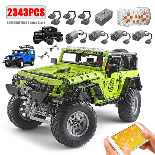 Technical Car APP Remote Control Motor Power SUV Series Building Blocks Bricks MOC Off-road Vehicle Model Sets Boy Toys Kid Gift