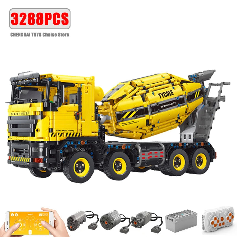 Technical Car Excavator APP Remote Control Moter Power MOC Bricks Building Blocks Engineering Truck Boys Toys Gift For Childrens