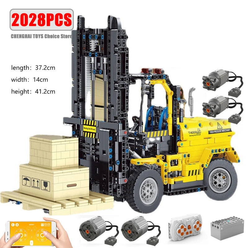 Technical Car Excavator APP Remote Control Moter Power MOC Bricks Building Blocks Engineering Truck Boys Toys Gift For Childrens