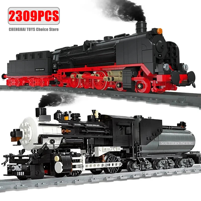 Technical Steam Locomotive The Union Pacific Big Boy Model Building Blocks City Railway Train Bricks Toys Gifts for Children Boy