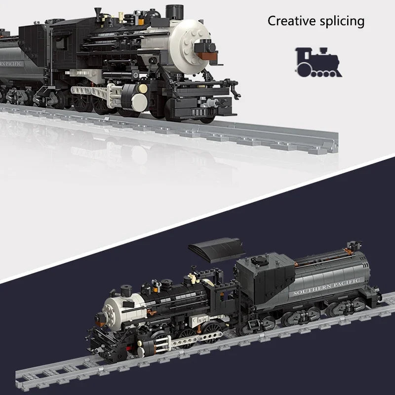 Technical Steam Locomotive The Union Pacific Big Boy Model Building Blocks City Railway Train Bricks Toys Gifts for Children Boy