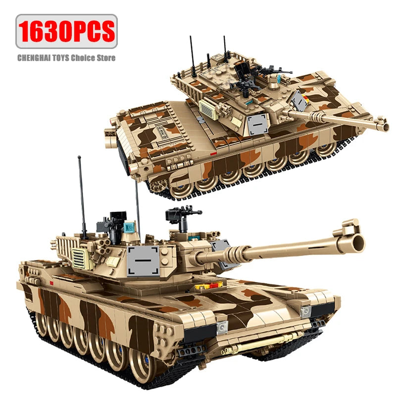 WW2 Military Merkava MK4 Main Battle Tank Series Building Blocks Bricks Model MOC Army Weapon Soldier Sets Kids Toys Boys Gifts