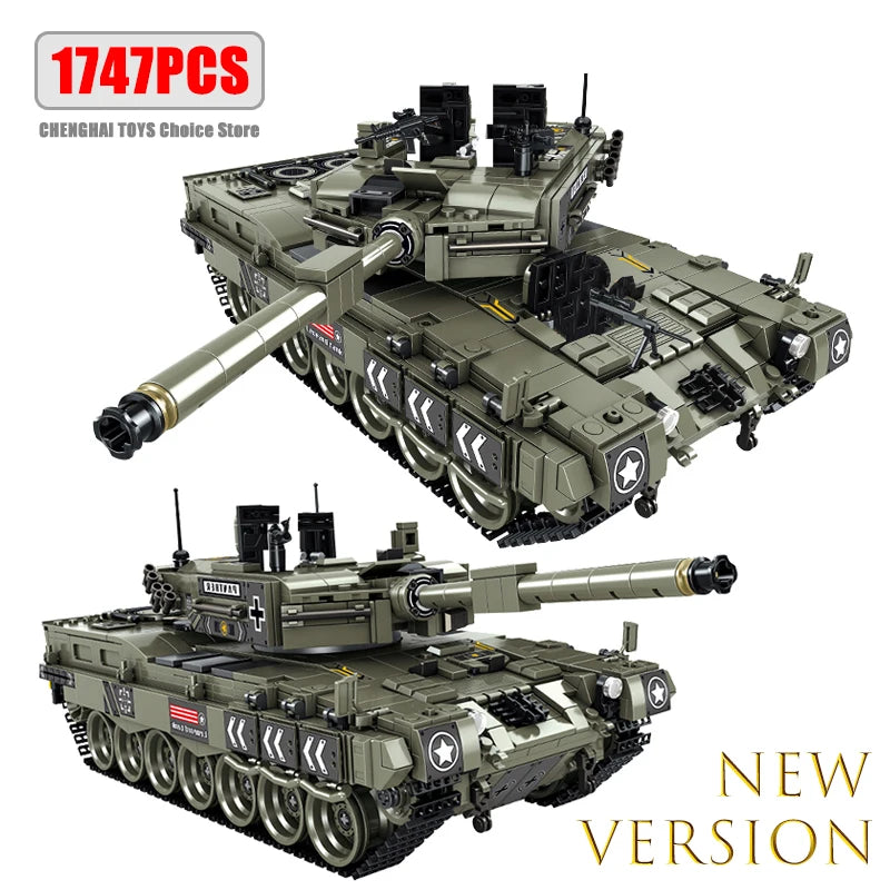 WW2 Military Merkava MK4 Main Battle Tank Series Building Blocks Bricks Model MOC Army Weapon Soldier Sets Kids Toys Boys Gifts