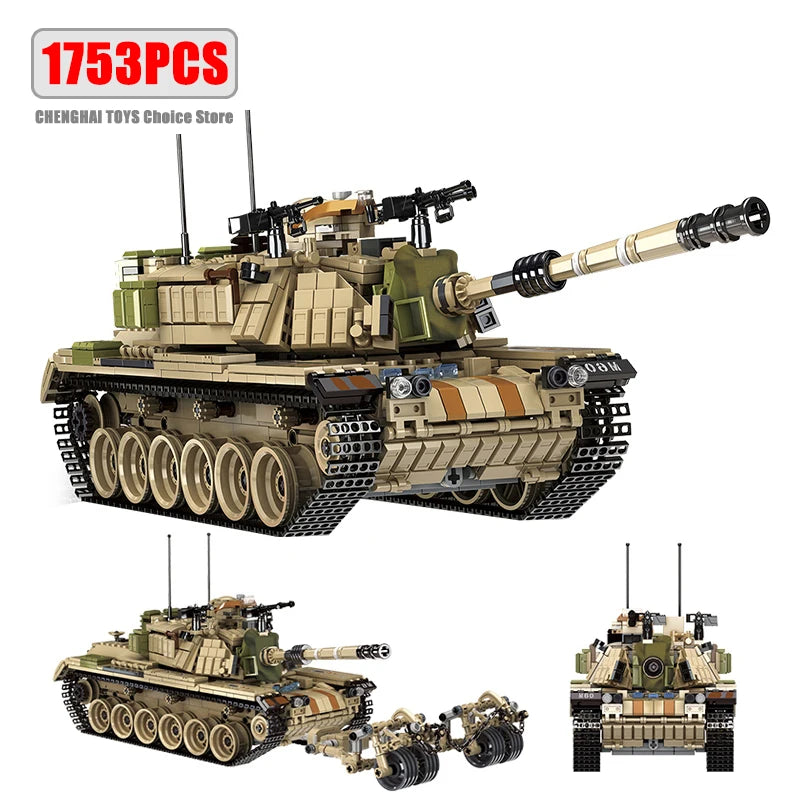 WW2 Military Merkava MK4 Main Battle Tank Series Building Blocks Bricks Model MOC Army Weapon Soldier Sets Kids Toys Boys Gifts