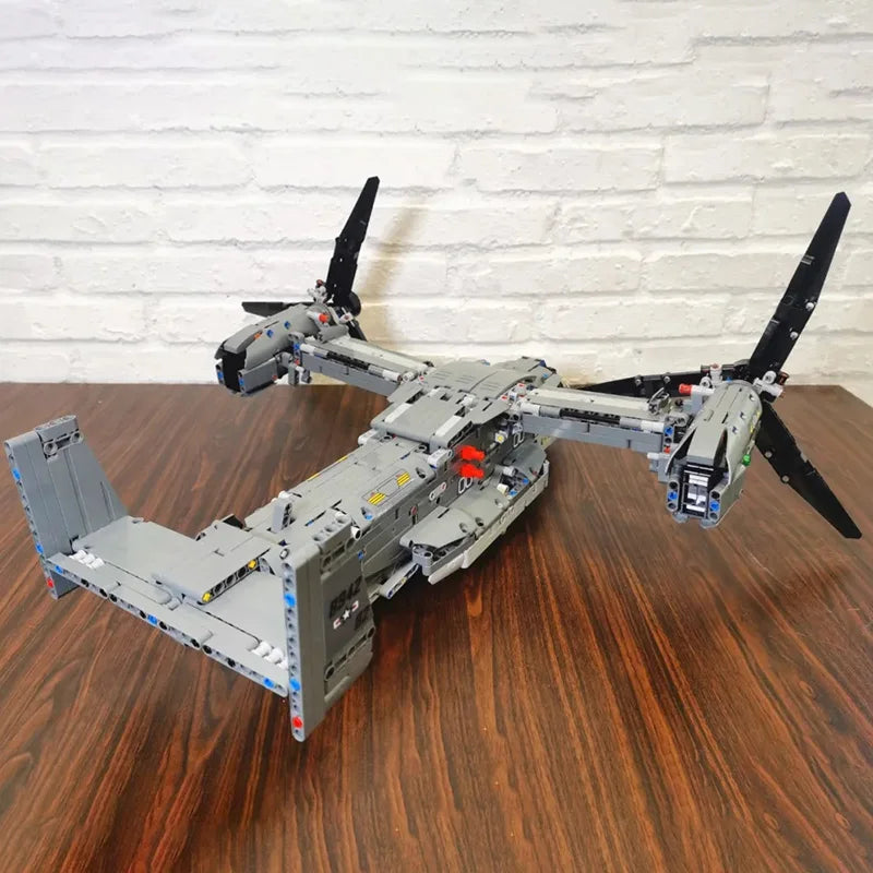 WW2 Technical Electric Osprey Transport Aircraft Building Blocks High-Tech Sets Military Fighter Bricks Boys Toys for Kids Gifts